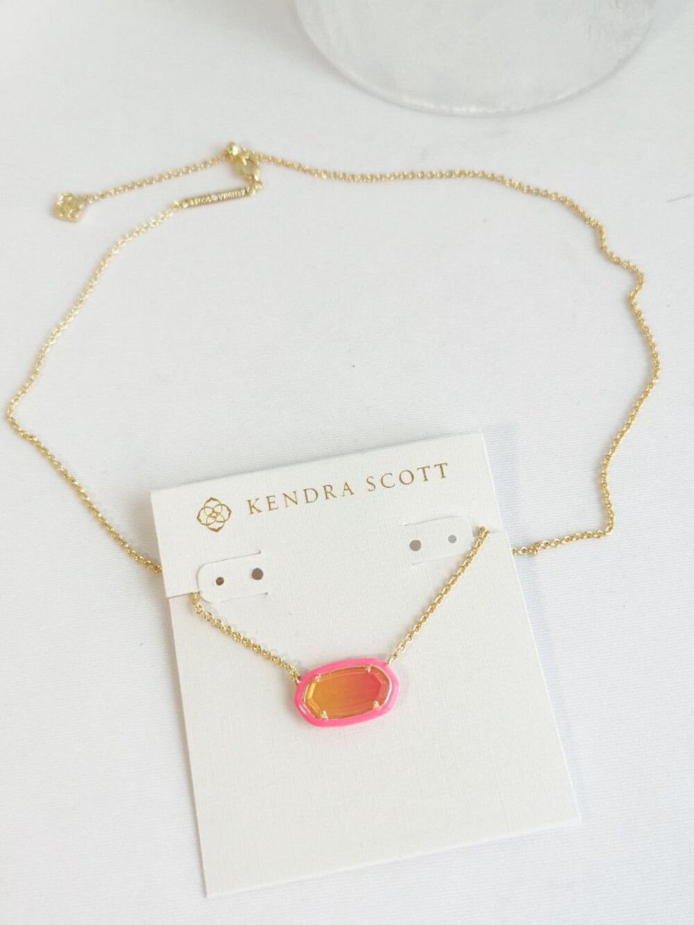 Kendra Scott Elisa Enamel Framed Gold Necklace - Picture 3 of 3